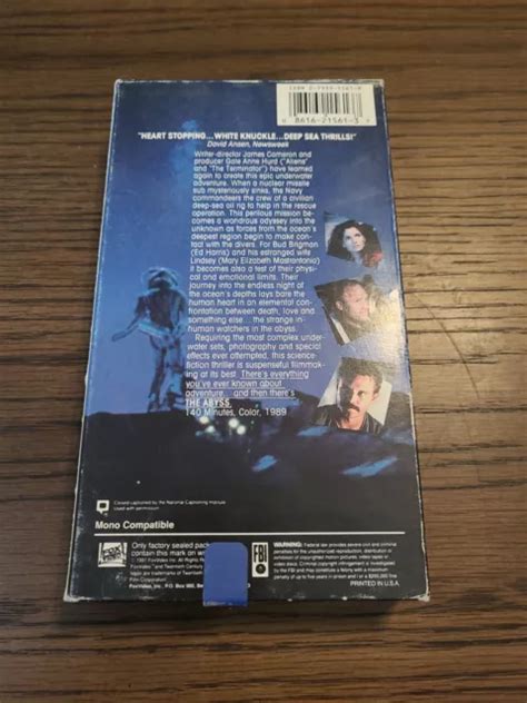 THE ABYSS VHS Video Tape Sci Fi Horror Ed Harris Michael Biehn Rare VTG