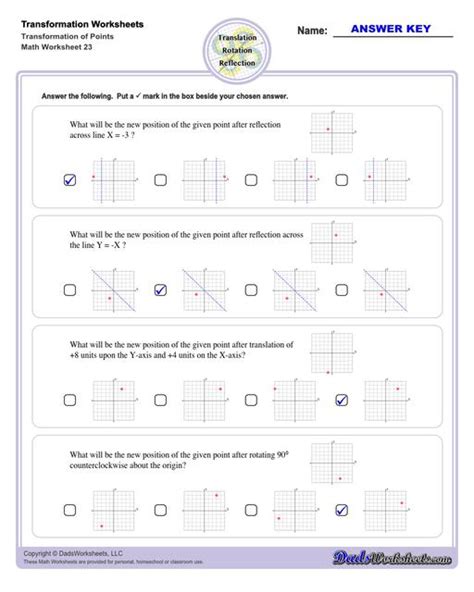 Transformation Worksheets