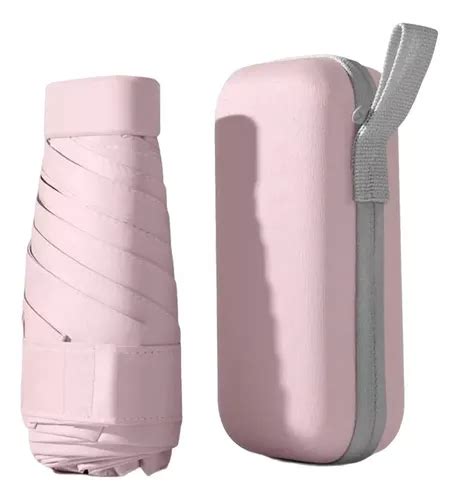 Mini Guarda Chuva Bolsa Cápsula De Bolso Portátil Anti uv Cor Rosa