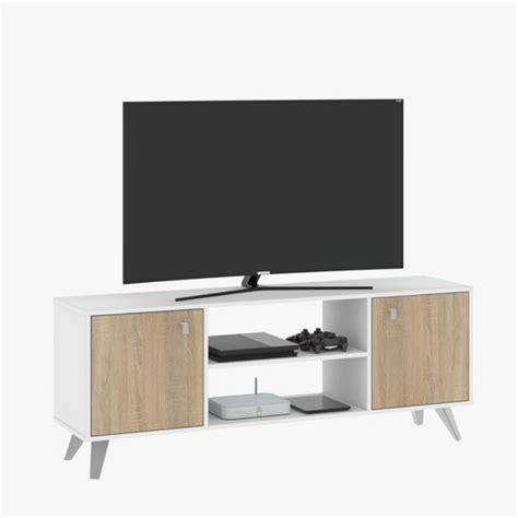 Mesa Rack Tv Melamina Moderna Blanca En Muebles Para Tv Comprar Mesa