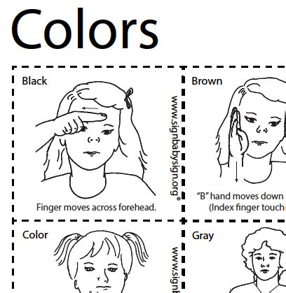 American Sign Language Colors