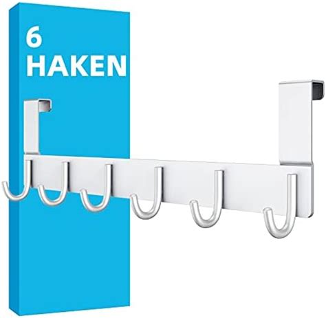 DeYoun Türgarderobe mit 6 Haken Türhakenleiste für Tür bis 2cm