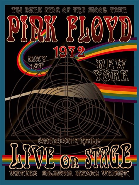 Pink Floyd Dark Side Concert Poster Metal Sign Reproduction Free