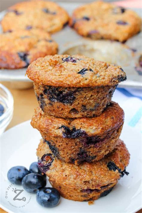 Blueberry Bran Muffins Fresh And Full Of Fruit Our Zesty Life