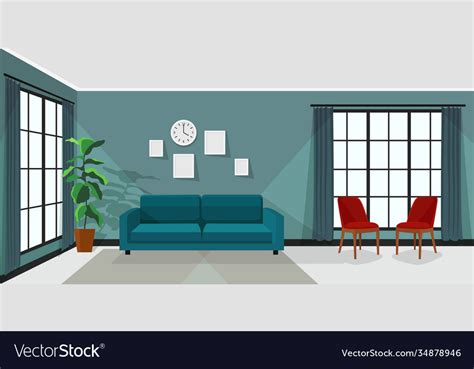 Home interior background for video conferencing Vector Image