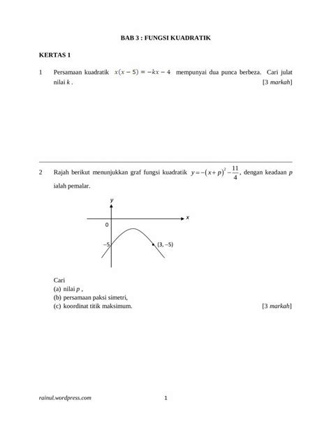 Pdf Bab Fungsi Kuadratik Kertas Rainul Wordpress