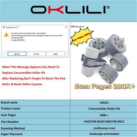 1SETX PA03740 K010 PA03740 K011 Consumable Kit Pick Roller Brake Roller