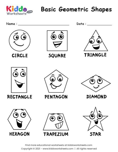 Free Printable Basic Geometric Shapes Worksheet - kiddoworksheets