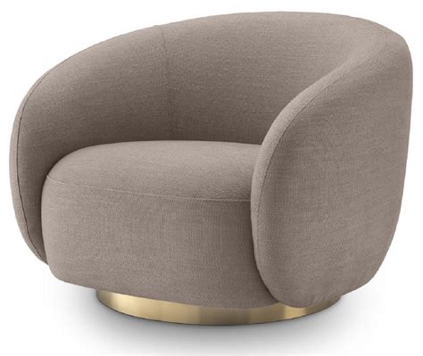 Casa Padrino Fauteuil Pivotant De Luxe Sable Laiton 96 X 85 X H 74