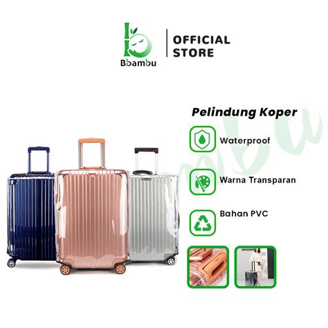jual bbambu pvc cover pelindung koper transparant luggage cover cover