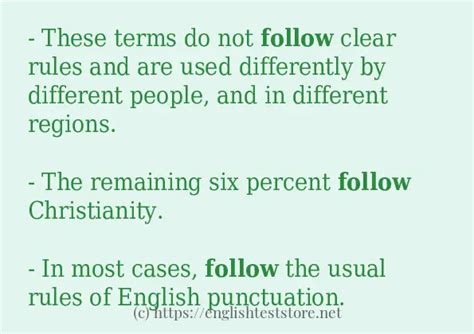How to use in-sentence of "follow" - EnglishTestStore Blog