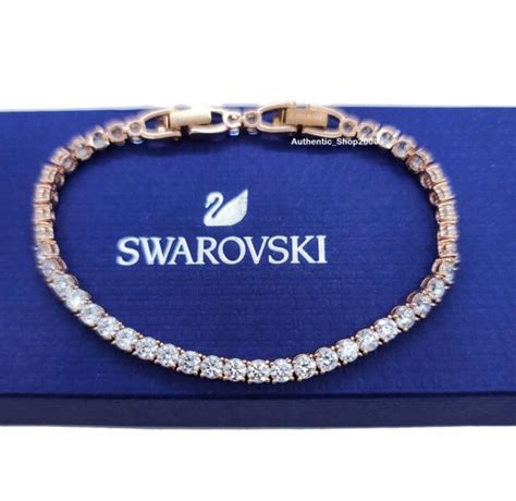 New 100 Authentic Swarovski Rose Gold Tennis Deluxe Sparkling Bracelet