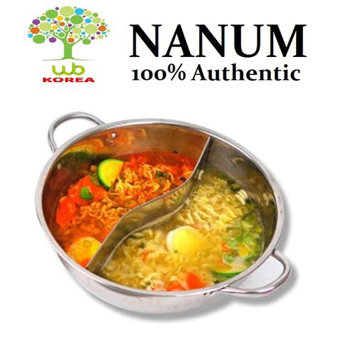 Nanum Stainless Steel Double Casserole Steamboat Hot Pot Cm Shopee Philippines
