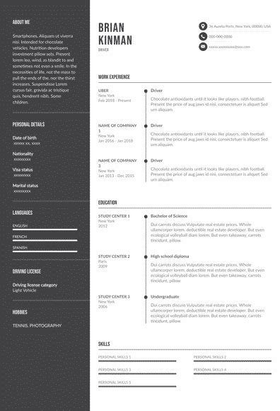 Uber Driver Resume Example Writing Guide For Your CV