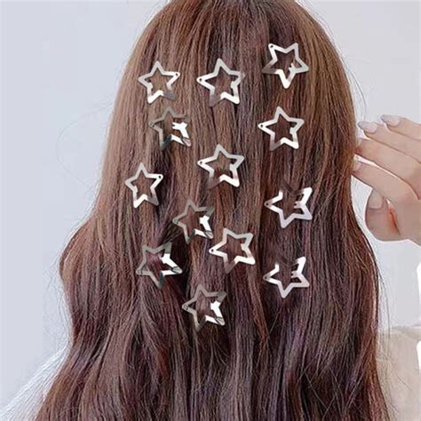 Pcs Pentagram Star Snap Hair Clips Bb Hairpins Metal Barrettes Ebay