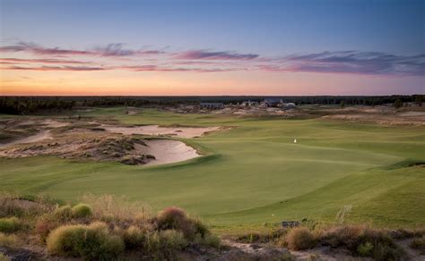 Sand Valley Resort Sand Valley Course Hole 18 Sunset - Wisconsin Golf Trips
