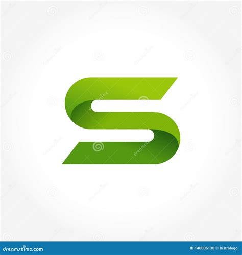 Letter S Green Logo Template Alphabet Logotype Design Stock Vector