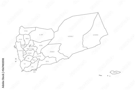 Yemen political map of administrative divisions Stock Vector | Adobe Stock