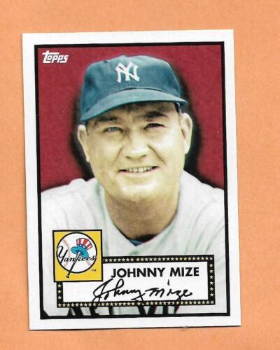 Johnny Mize Card Yc Topps New York Yankees World Championship