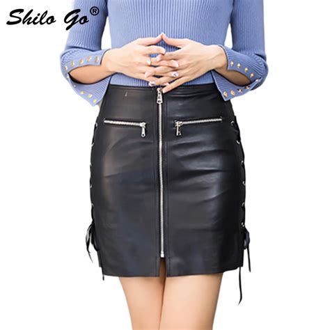 Leather Skirt Womens Spring Fashion Sheepskin Genuine Leather Skirt