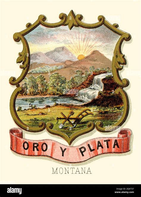 Historical coat of arms of Montana Territory state Stock Photo - Alamy