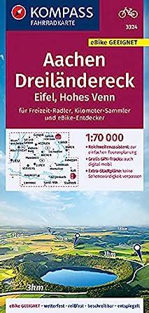 KOMPASS Fahrradkarte Aachen Dreiländereck Eifel Hohes Venn 1 70 000