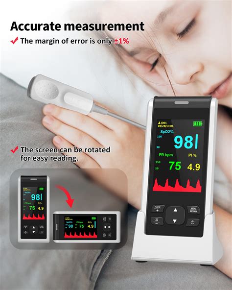 Rechargeable Fingertip Pulse Oximeter Handheld Pulse Oximeter