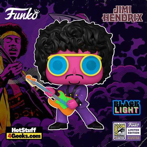 SDCC 2023 Jimi Hendrix Black Light 1967 Purple Suit Funko Pop