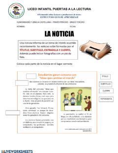 Pdf Online Worksheet La Noticia Artofit