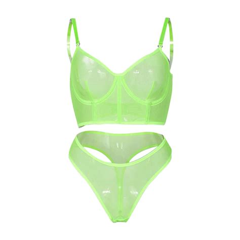 Q00919J Conjunto Lingerie Malha Transparente 3 Cores Libb Sex