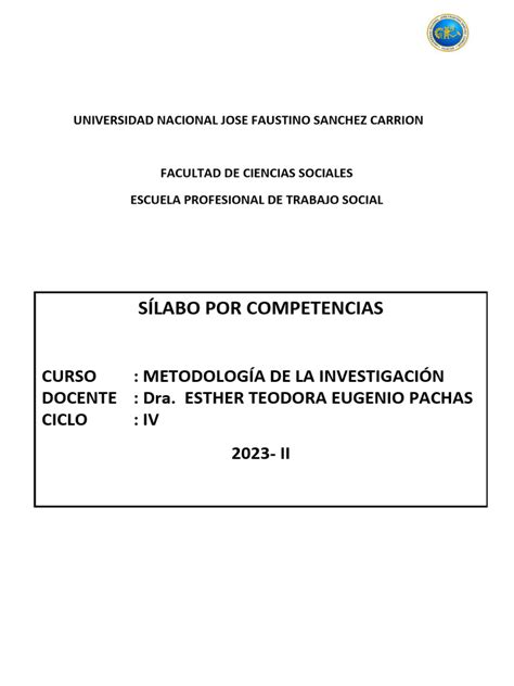 Sílabo Por Competencias Pdf Evaluación Hipótesis