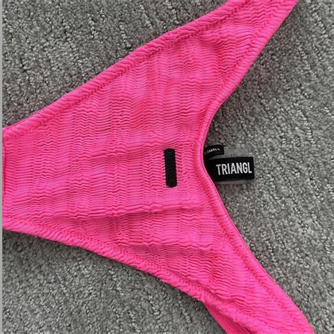Xs Pink Triangl Bikini Great Condition Barely Depop