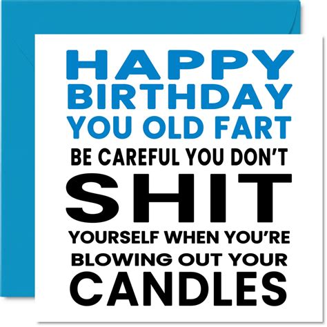 Buy Funny Birthday Cards For Dad You Old Fart Rude Happy Birthday