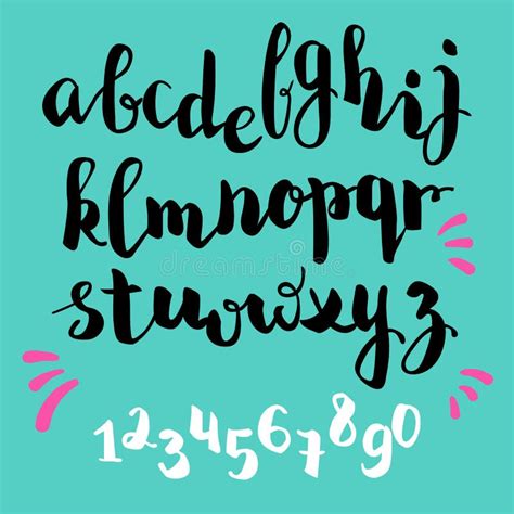 Brushpen Alphabet Modern Calligraphy Handwritten Letters Vector