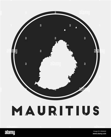 Mauritius Icon Round Logo With Island Map And Title Stylish Mauritius