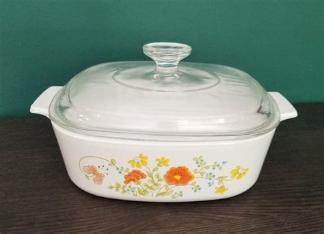 Corning Ware Rare Wildflower 1977 1984 Design 2 Qt Covered Casserole