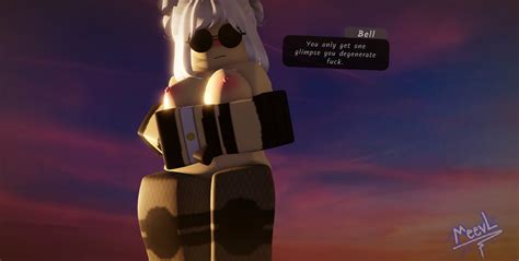 Rule 34 3d Annoyed Bunny Girl Bunnysuit Circle Glasses Dialogue Half Dressed Meevl Roblox