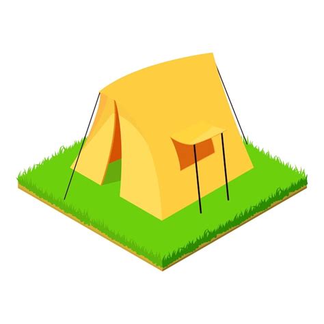 Premium Vector Yellow Tent Icon Isometric Illustration Of Yellow Tent