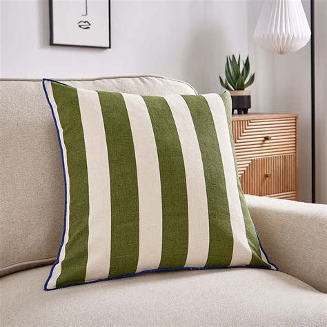 Pride & Joy Stripe Green Cushion | Dunelm