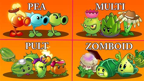 4 Team Plant PEA MULTI PULT ZOMBOID Who Will Win PvZ 2 Plant