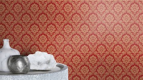 Rasch Wallpaper Trianon Classic Baroque Red Gold