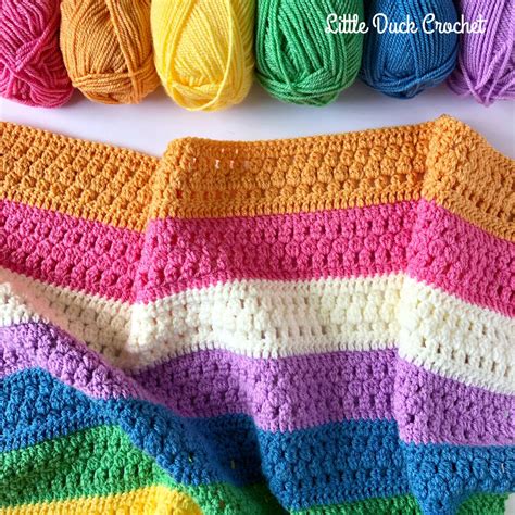 Rainbow Stripes Blanket PDF Crochet Pattern, Instant Download, Crochet ...