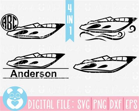 Speed Boat Bundle Svg Yacht Svg Monogramm Svg Motorboot Etsy Schweiz