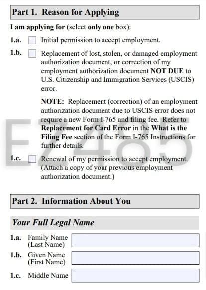 Navigating The I 765 Form A Comprehensive Guide To Part 1 And Part 2 Ez485