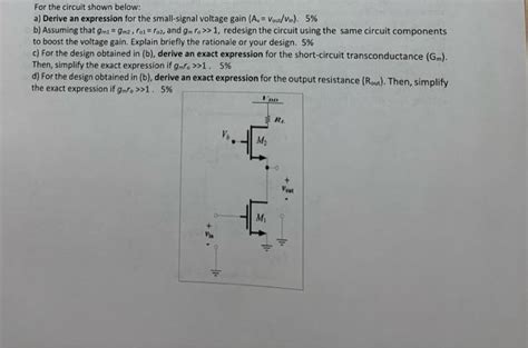 Solved For The Circuit Shown Below A Derive An Expression Chegg