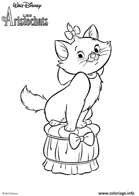 Coloriage disney chat les aristochats marie - JeColorie.com