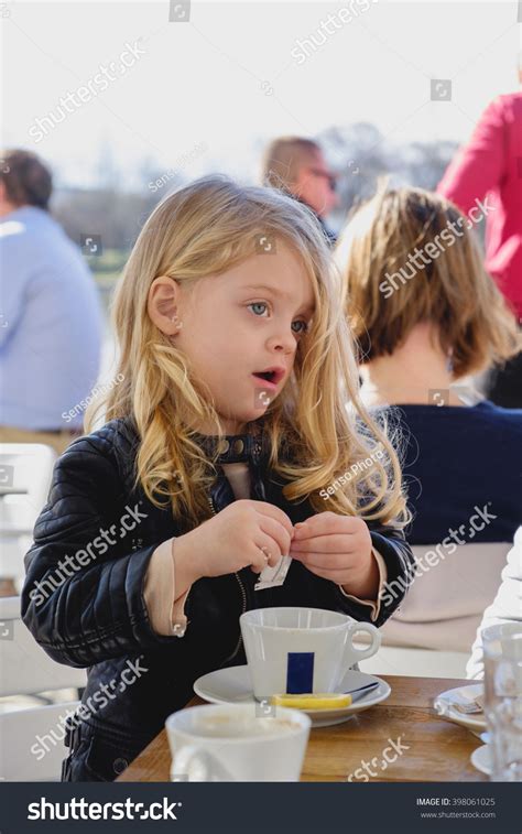 Stylish Little Child Opening Sugar Lovely Stock Photo 398061025 ...