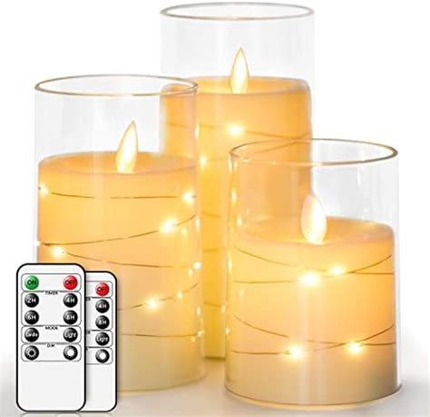 Salipt Led Flameless Candles Battery Operated Flickering Candles Moving Flame Electric Candle