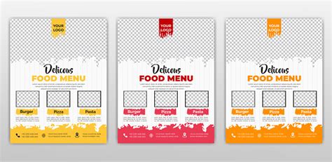 Template Desain Flyer Makanan Cepat Saji Memasak Menu Kafe Dan Restoran