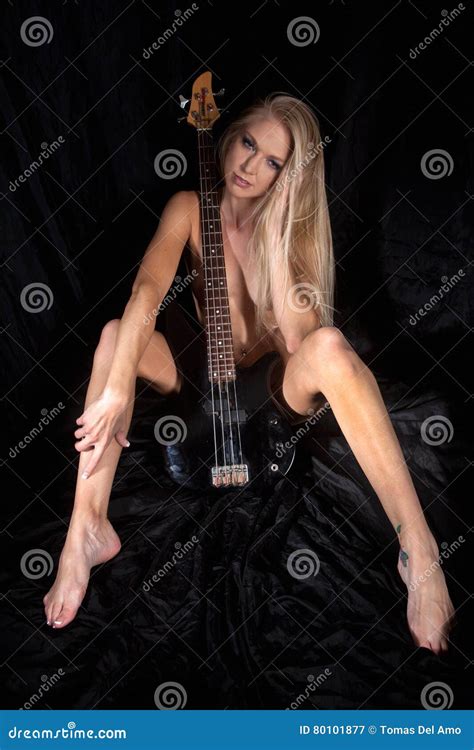 Blond Nude Woman On Black Stock Image Image Of Boudoir 80101877